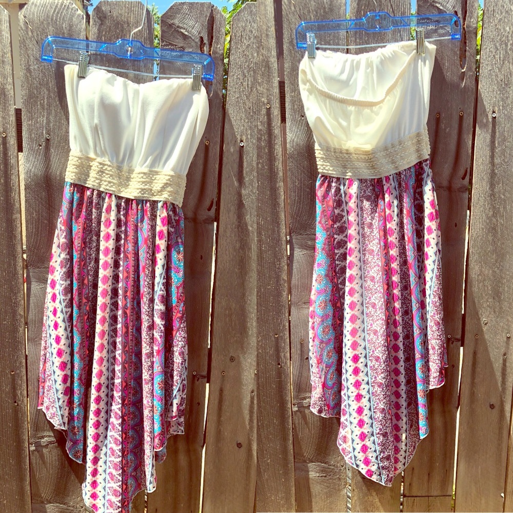 Tube top high low dress